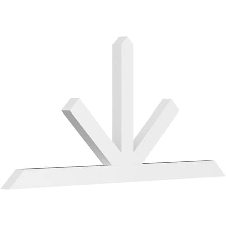 Ekena Millwork Saratoga Architectural Grade PVC Gable Bracket, 108"W x 49 1/2"H x 4"D x 6"F, 11/12 Pitch GBP108X50X0406SAR00